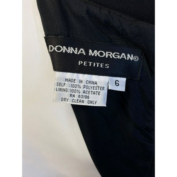 Vintage Womens Black Dress Donna Morgan Petites size 6 Wedding Cocktail Elegant - Picture 6 of 9